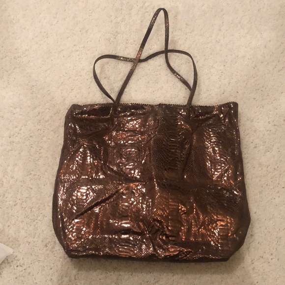 Carlos Falchi Handbags - Gold Carlos falchi snakeskin tote